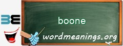 WordMeaning blackboard for boone